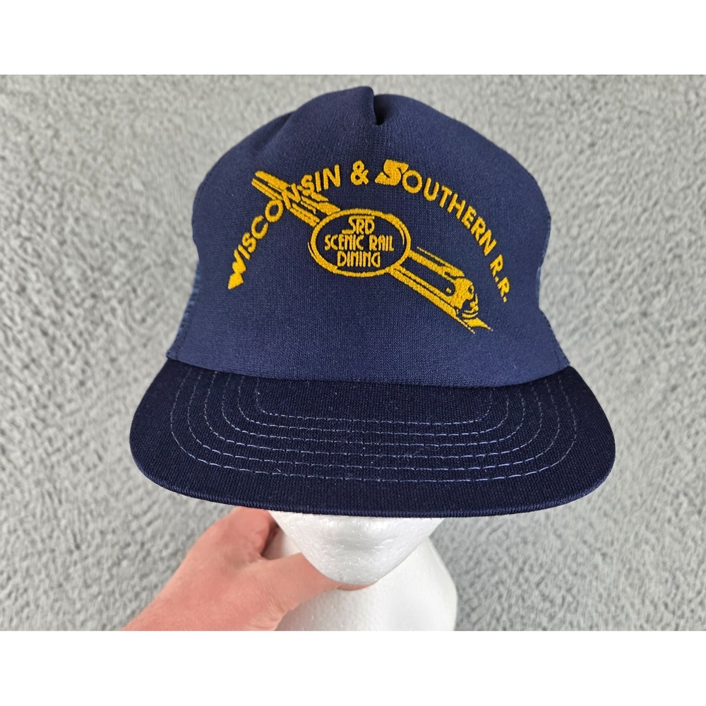 Vintage Wisconsin & Southern‎ Railroad Co Snapback Train Trucker Mesh Hat Cap